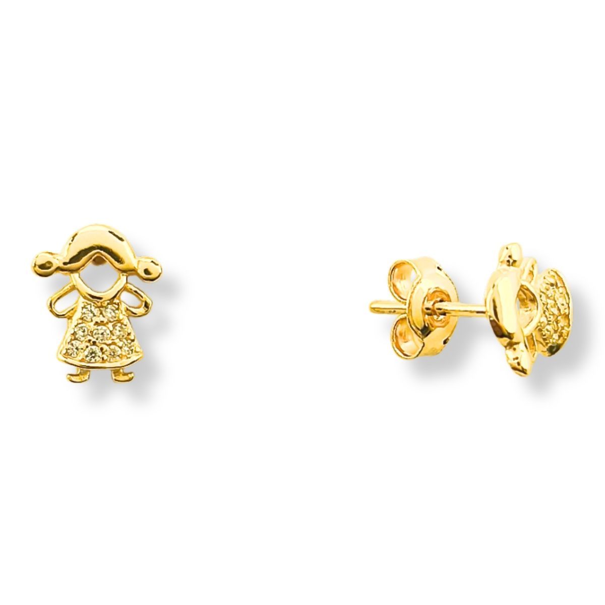 Brinco Prata 925 Folheada Ouro 18k Menina