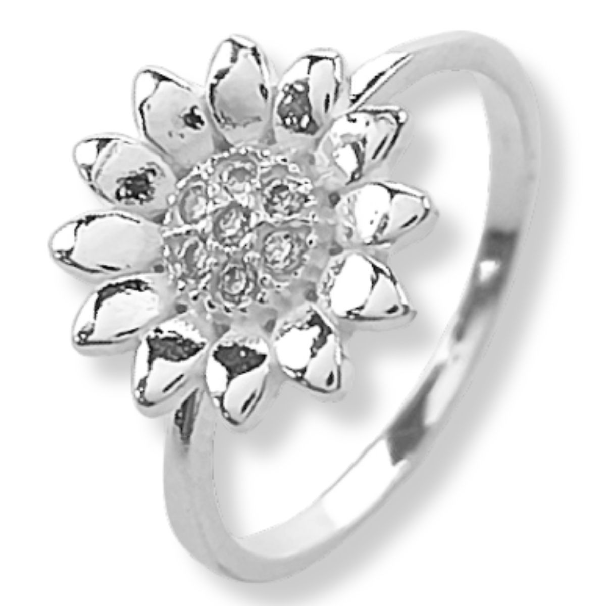 Anel Prata 925 Flor 