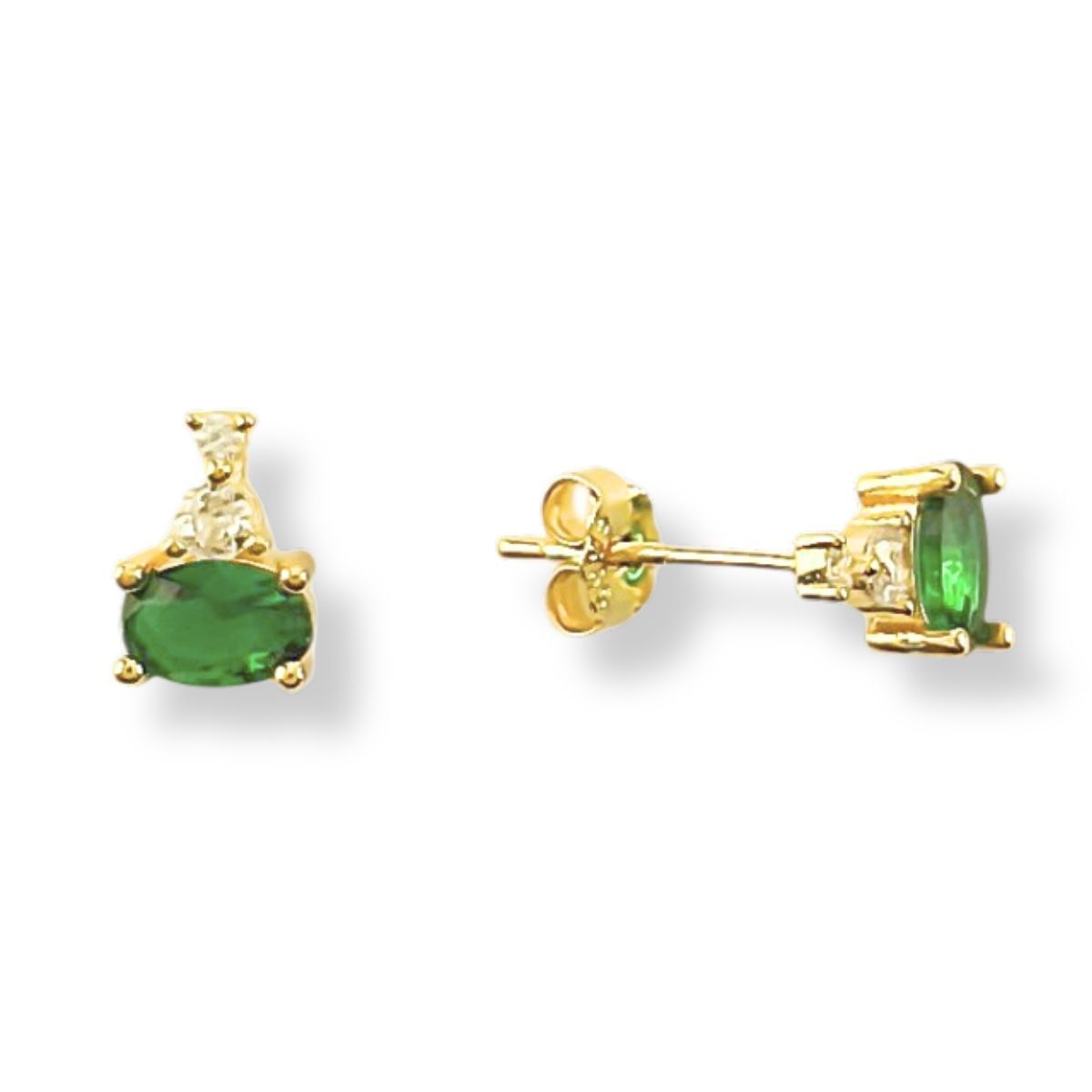 Brinco Prata 925 Folheada Ouro 18k Zirc. ...