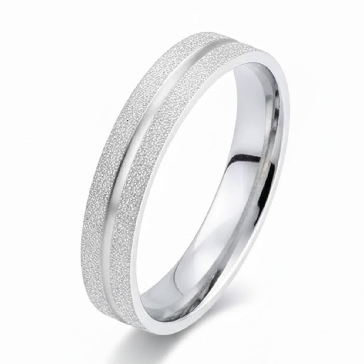 Aliança Prata 925 Fosca Diamantada