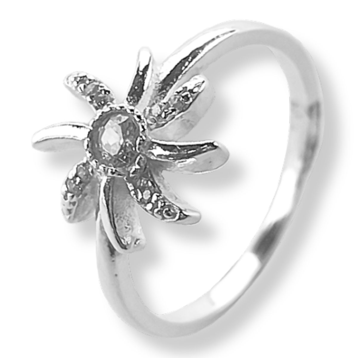 Anel Prata 925 Flor