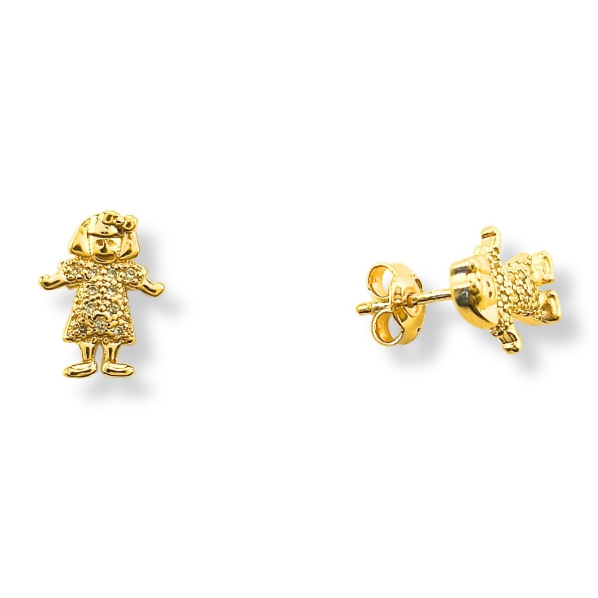 Brinco Prata 925 Folheada Ouro 18k Menina