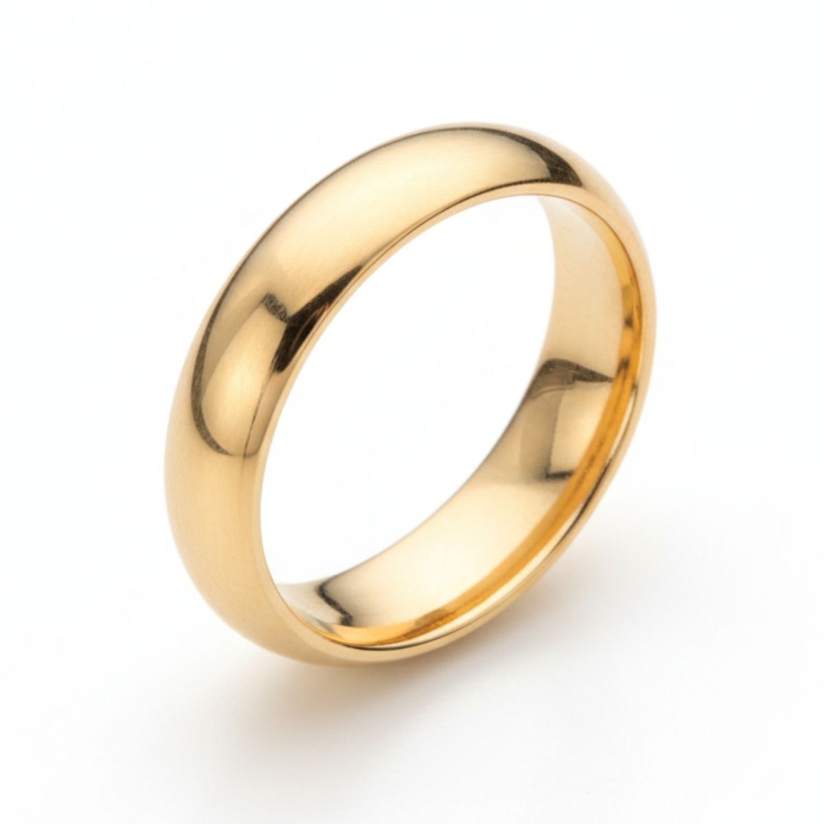 Aliança Prata 925 Folheada Ouro 18k Abaulada