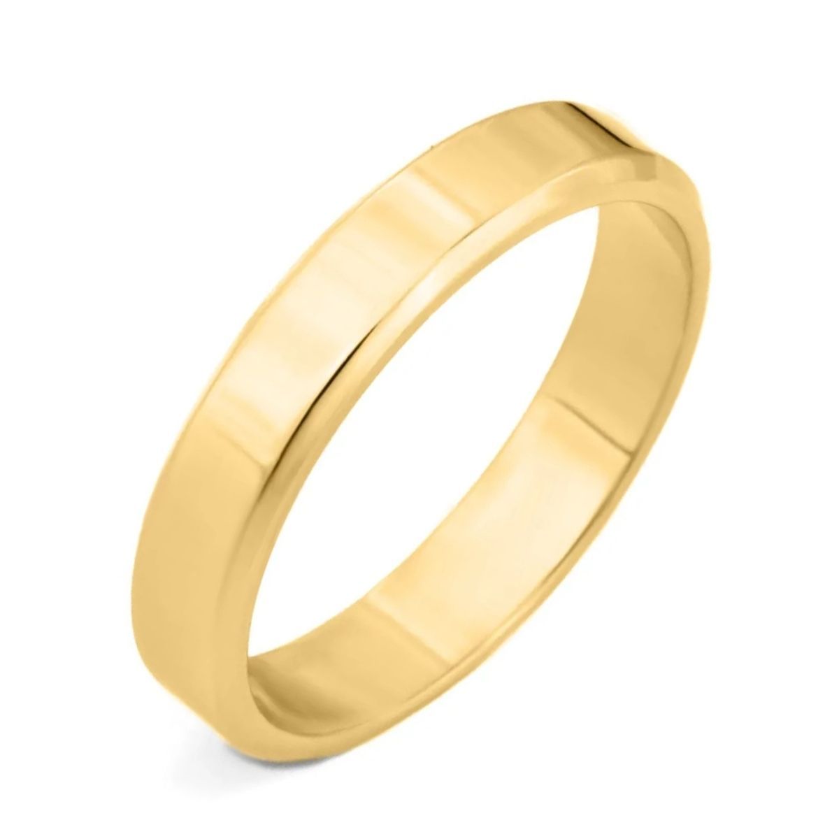 Aliança Prata 925 Folheada Ouro 18k Quadrada